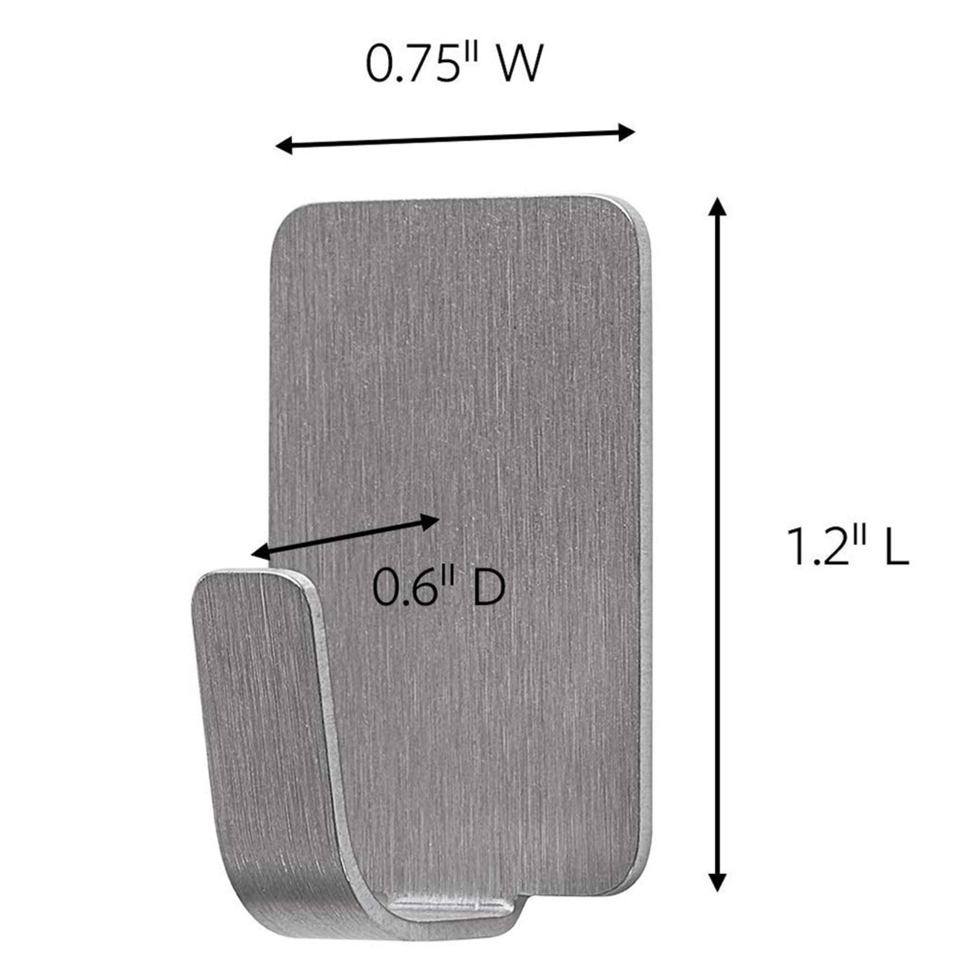 Command™ Small Decorative Metal Hooks, Stainless Steel